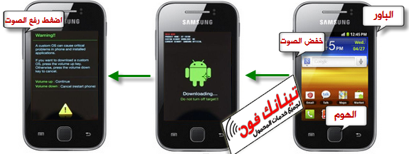 توقف موبايل سامسونج GT-S5360 علي شعار سامسونج