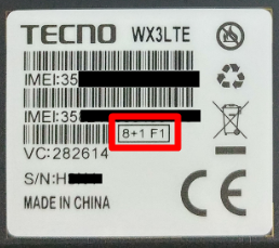 TECNO WX3 LTE 8+1F1